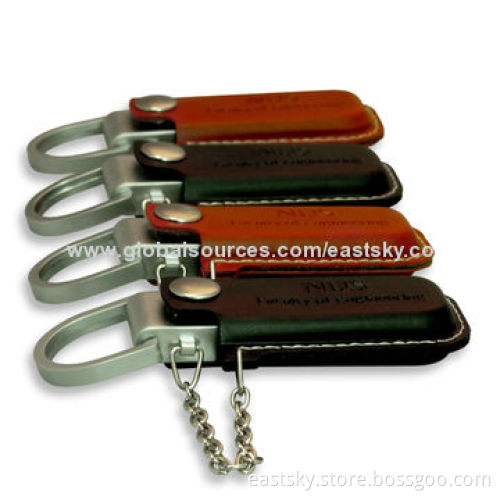 Leather USB Pen Drive, Compatible with PC, Notebook or Tablets, with USB 2.0 Interface